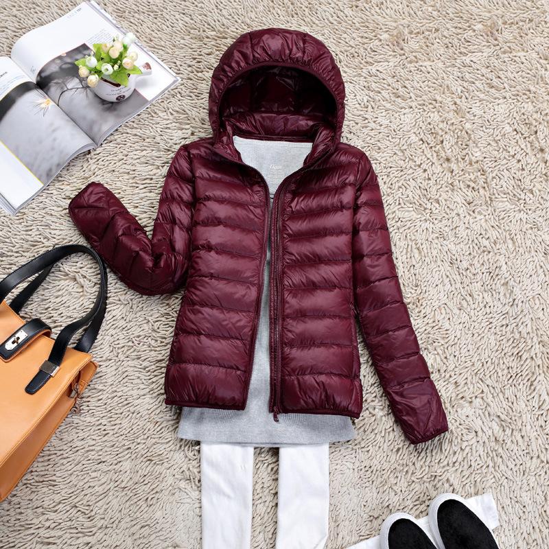 2024 Autumn and Winter New Women's Hooded Light Down Jacket Short Casual Thin Down Jacket Large Size Winter Clothing