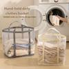 Foldable Large Capacity Clothes Storage Basket with Breathable Nylon Meshes for Home Organization Space Saving and Odor Prevention Ideal for Families