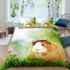 Guinea Pig Duvet Cover Set Cute Cavy Pattern Bedding Set Animal Quilt Cover for Boys Girls Garden Nature Polyester Bedding Set