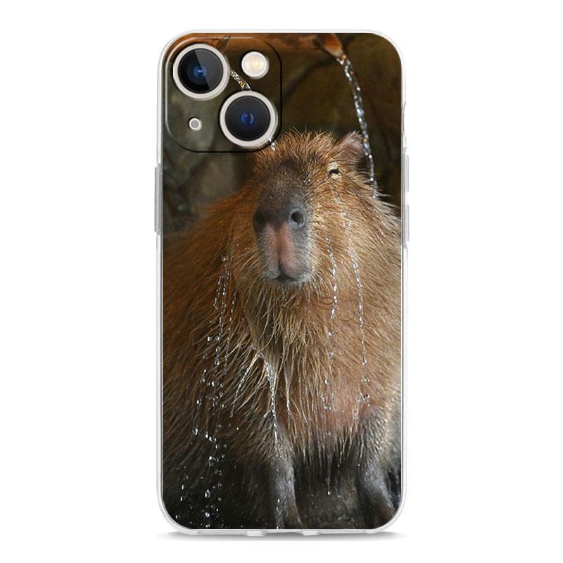 Cute Capybara Luxury Transparent Phone Case For iPhone 15 16 14 13 12 11 Pro Max XS X XR SE 7 8 Plus Clear Lens Protect Cover