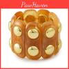 Resin Cuff Bracelets With Elastic Design Handcrafted Retro Style For Daily Wear