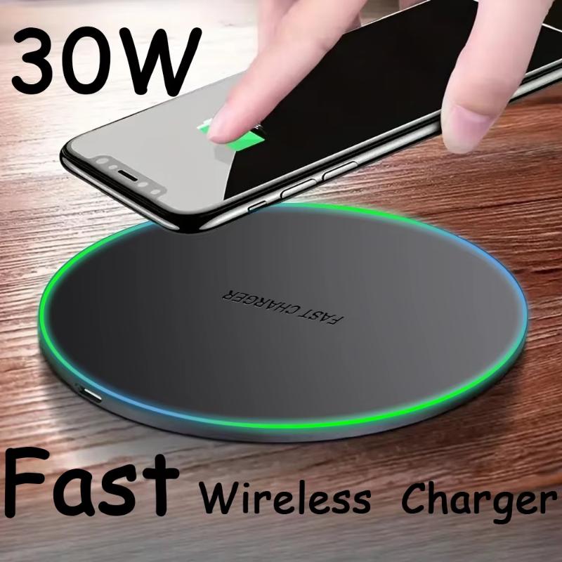 30W Wireless Charger For Iphone17 16 15 14 13 12 X Xr Xs Max 8 For S24 S23 S22 S10 S20 Note10 20 Huawei Phone