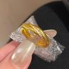 Women's Gold Twist Brushed Ring - Niche Retro Design, High-End Versatile Index Finger Ring