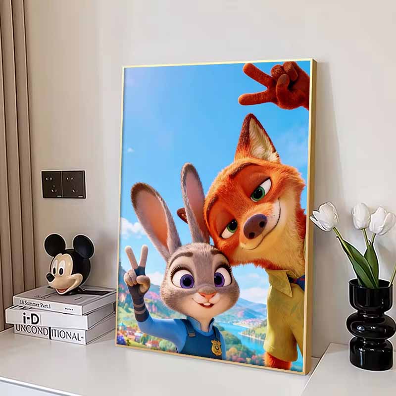 Disney Set Pittura Diamante Classico Judy e Nick Fan Art 5D Pittura Diamante Punto Croce Mosaico Decorazione Casa