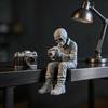 Estatua de Esqueleto Sentado Impresa en 3D, Figuras Decorativas de Halloween para Interiores, Mini Figura de Calavera Decoración del Hogar para Mesa Estante Sala de Estar Adorno