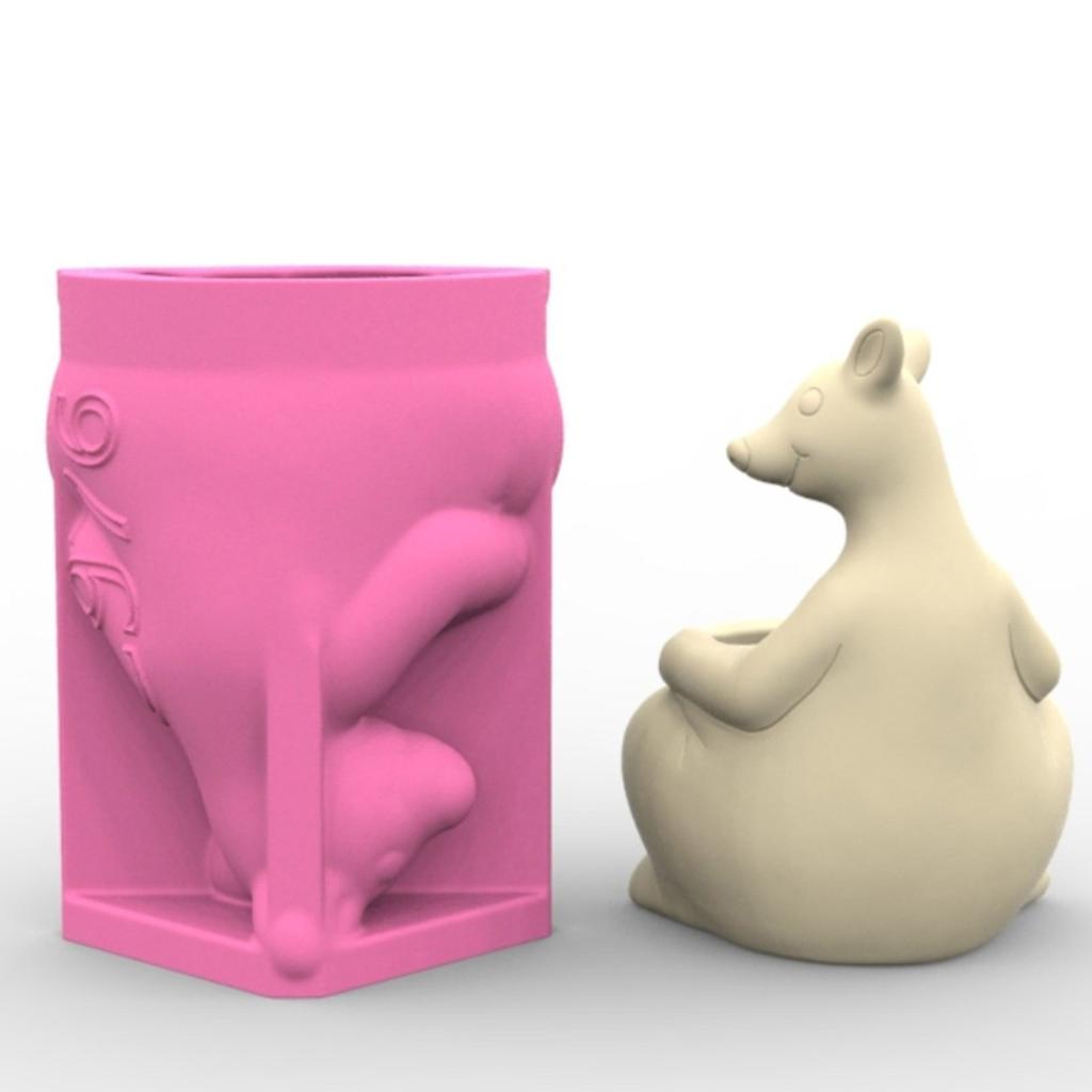 Mucegai din silicon pentru ghiveci de flori, formă de cangur, mucegai pentru ghiveci de suculente, mucegai pentru vază, potrivit pentru proiecte artizanale de decorare a casei