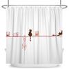 Funny Cat Shower Curtain Cartoon Cute Cats Dog Kids Shower Curtain for Bathroom Waterproof Polyester Home Decor Shower Curtains