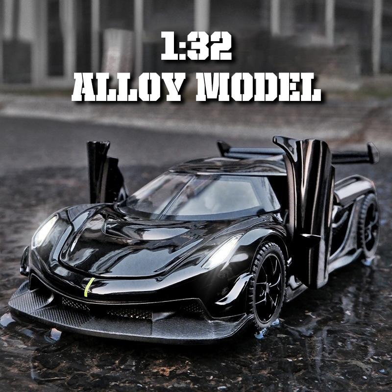 1:32 Cool Simulated Sports Car Alloy Model, High-Quality Alloy Material, Simulated Sound Effect, Return To Power