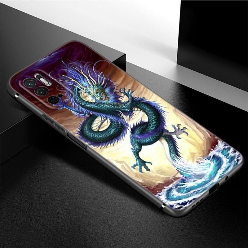 Cartoon Drache Handyhülle Für Xiaomi Redmi Note 11 10 9 8 Pro 11T 5G 10T 10S 9S 9T 9i 9C 9A 8T Weiche TPU Schwarze Hülle Coque Funda