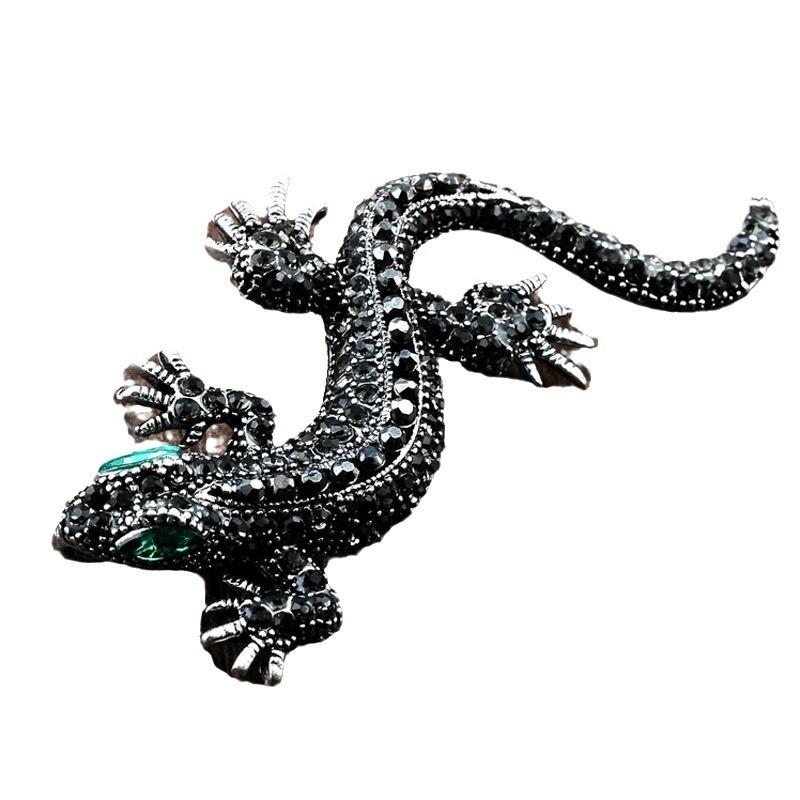 Retro Lizard Brooch Vintage Animal Alloy Pin For Men Women Gift