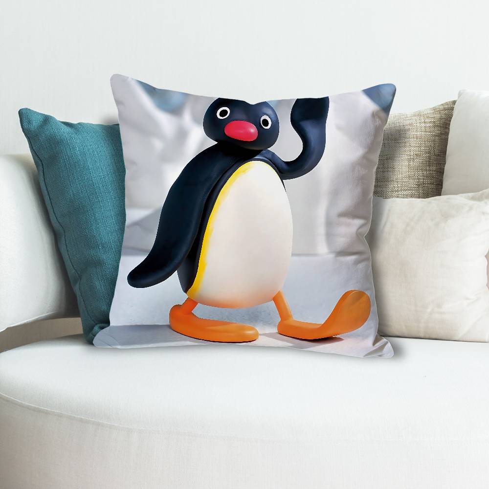 Penguin Cute PPingu Various Sizes Square Pillow Case For Car Home Bedchamber Decor Custom Valentine gift