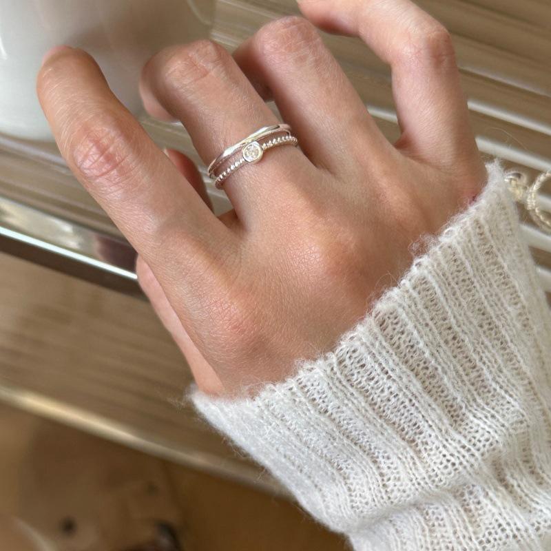 Anello Minimalista da Donna in Argento Sterling 925, Inossidabile, Anello Aperto di Alta Gamma per Dito Indice di Coppia