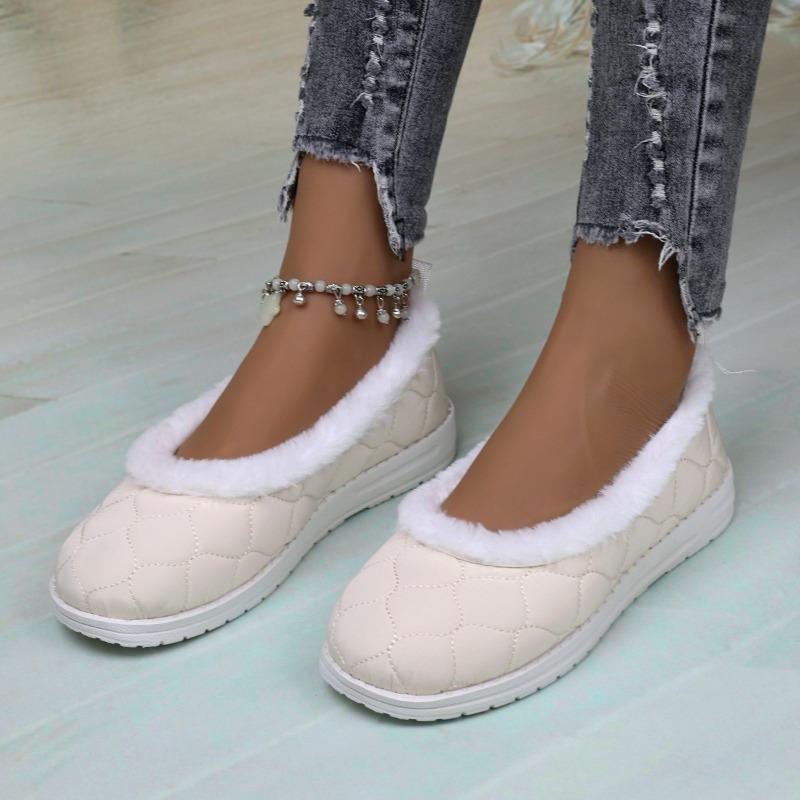 Foreign trade low-top round head velvet single shoes women's cross-border large-size car front line warm round head shallow mouth warm cotton shoes
