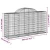 VidaXL Paniers à gabions arqués 9 pcs 200x50x100/120 cm fer galvanisé, gabion, cage de gabion, panier de mur de gabion, mur 3146327