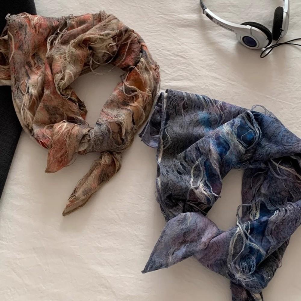 Y2K Wasteland Style Hair Scarf Hip Hop Distressed Ripped Tube Top Tie-dye Hair Band  Spicy Girls