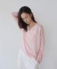 Ieoning Light Linen V-Neck Summer Knit, Powder Pink