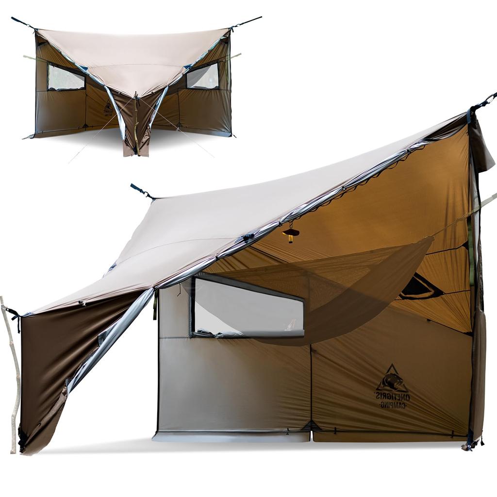 OneTigris CozShack Shelter Große Hängematten-Zelt für das Campen Einfach aufzubauen Kann Holz verwenden Enthält Schnee UV-Strahlung Wasser Für 2 Wasserdruckbeständigkeit Alles ist dabei