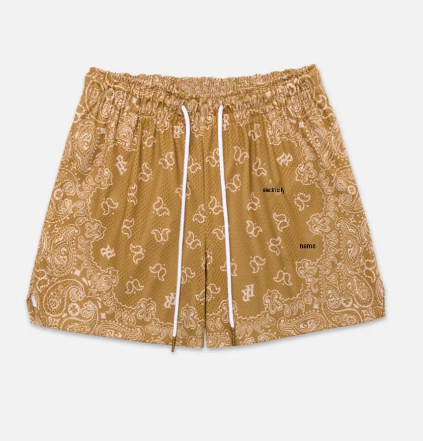 American Casual Mesh Breathable Basketball Shorts - Loose, Four-Point Fitness Jogging Pants