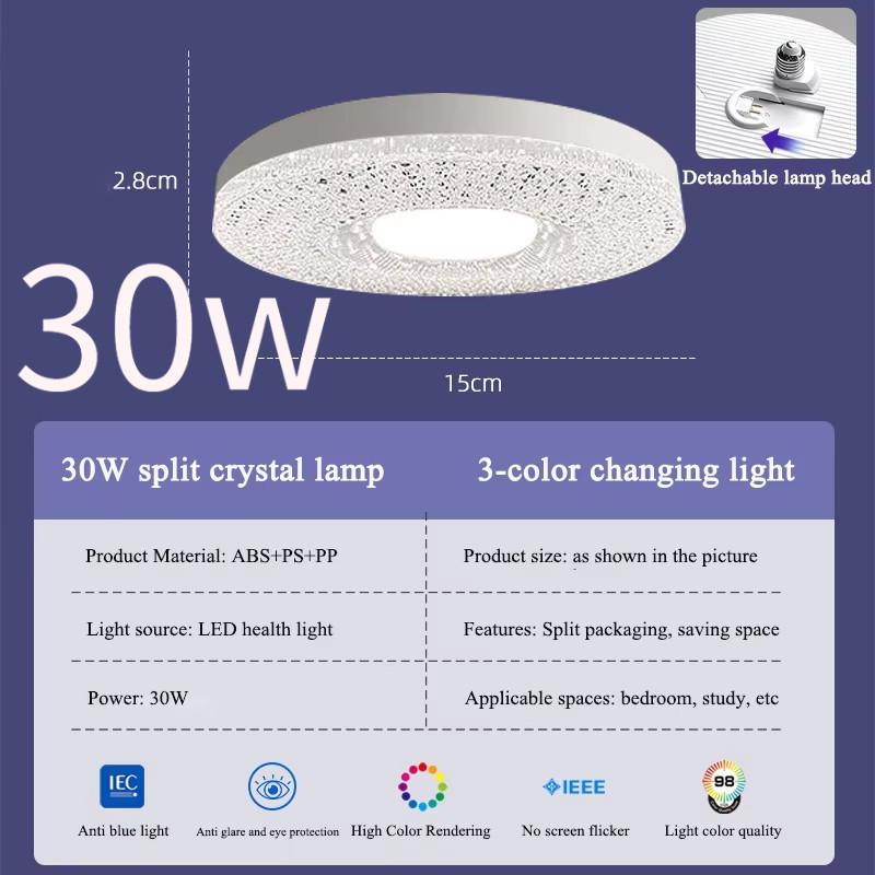 3 Color E27 Screw Bulb Led Crystal Lamp Super Bright Home Living Room Eye Protection Energy-saving Lamp Bedroom Lighting Decorate