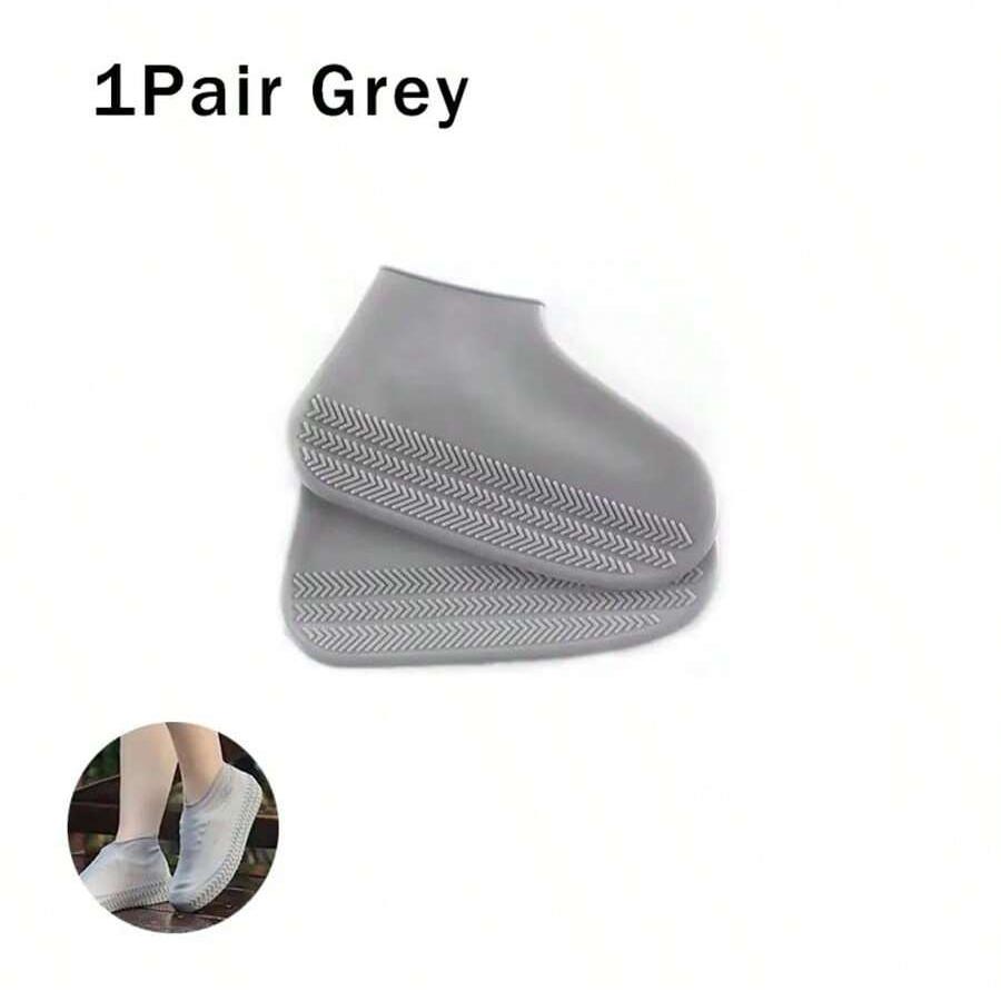 

2 шт. Водонепроницаемые Нескользящие Силиконовые Чехлы для Обуви Высокоэластичные Износостойкие Унисекс Резиновые Сапоги для Улицы в Дождливый День Многоразовые Чехлы для Обуви 190*200cm темно серый