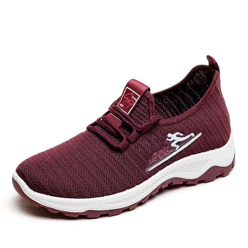 New Men's and Women's Couple Sneakers, Soft-soled Fly-woven Single Shoes, Comfortable and Lightweight Running Shoes with Laces
