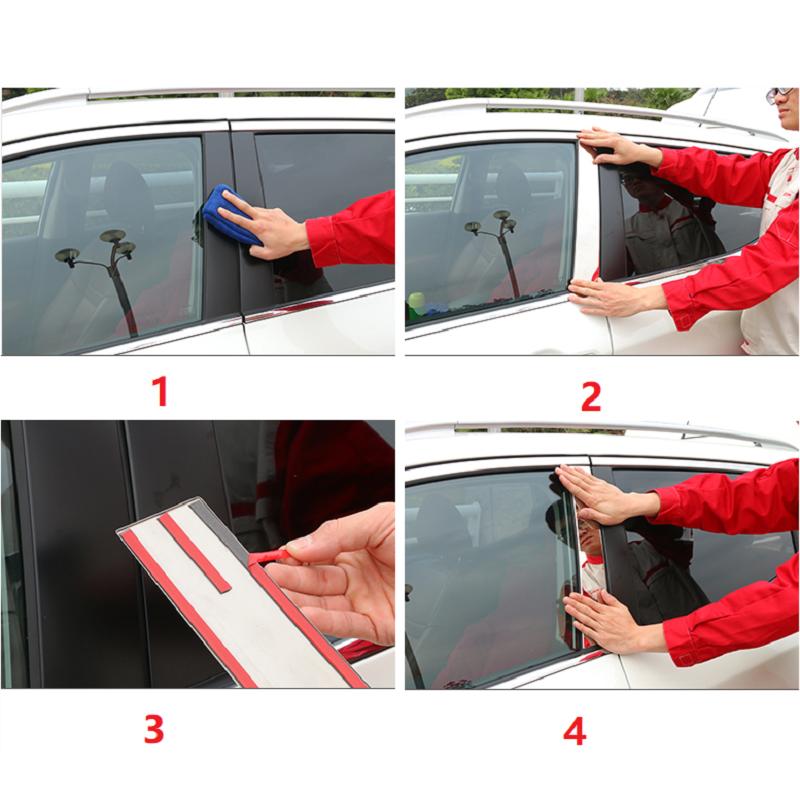 10/8ks leštěných sloupků sloupků Okenní lišta Kryt sloupku BC Nálepka z nerezové oceli/PC plast pro NISSAN Qashqai 2016-2018