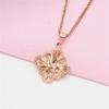 Exquisite Purple Gold Russian Shiny Flower Pendant Simple Atmosphere 585 Rose Gold Plated Color Gold Collarbone Necklace