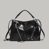 2025 New Polo Collar Large Capacity Totes Fashion Small Zhongtong Hand Bag All-Match Shoulder Crossbody Motorcycle Bag