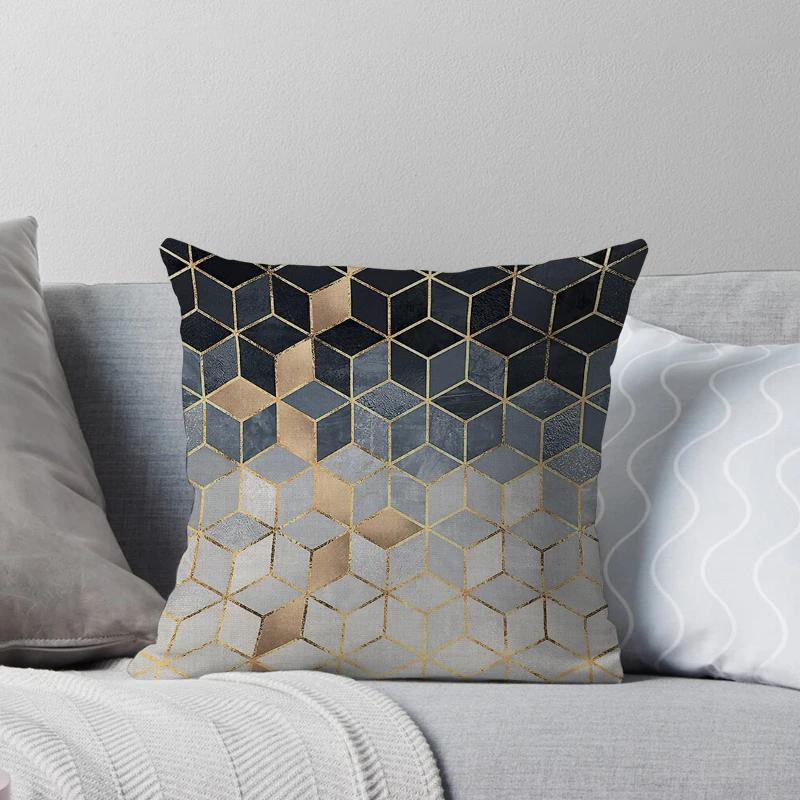House Decorative Home Pillowcase For Sofa Cushion Cover 45*45 Nordic 40*40Cm 40X40Cm 50X50 Living Room Abstract 60X60 Black Grey