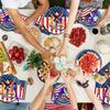 USA 250th Anniversary Party Supplies Set: Festival Decorations, Paper Plates, and Tablecloth.