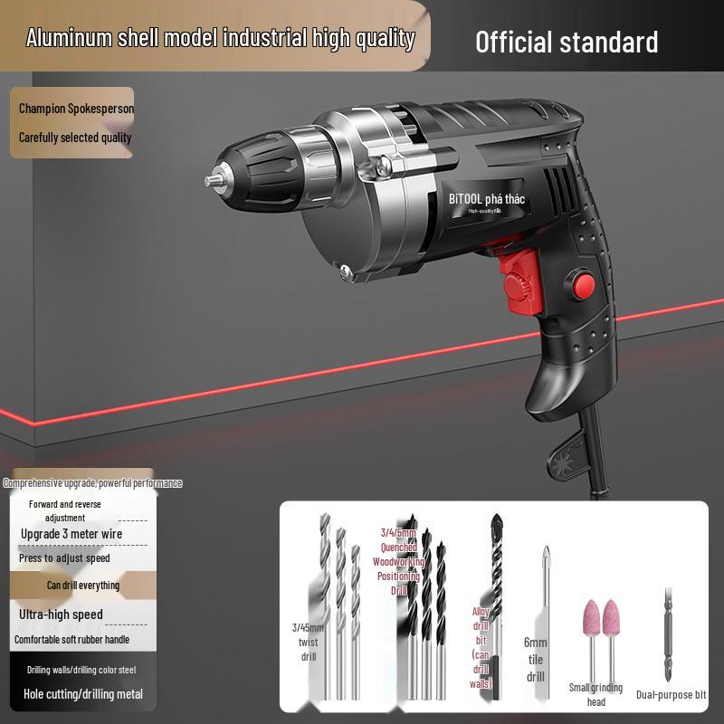 High Power Multifunctional Corded Electric Drill for Wall Drilling & Hole Punching, 220V.