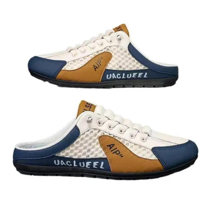 Fashion Summer Men's Half Slippers Trendy New Casual Shoe Light Walking Flats for Men Non Slip Sneaker Hot Sale Man Shoes Zapatos Hombre