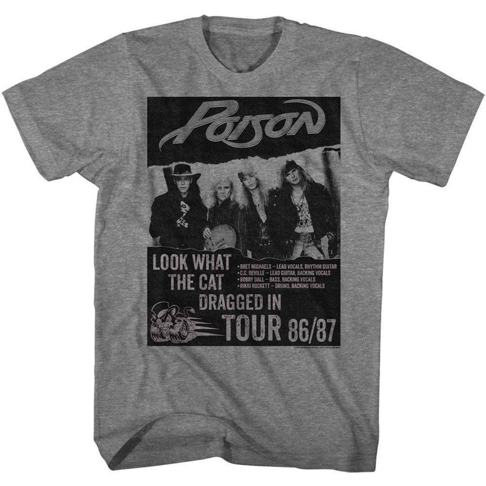 Poison Look What The Cat Dragged In Tour Heather Adult T-Shirt XL