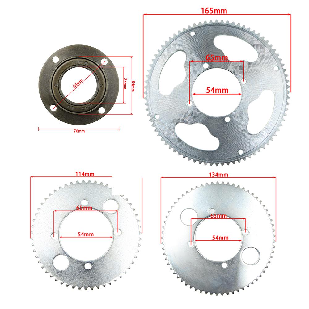 25H 158L Chain 55T/65T/80T Rear Sprocket Gear Free Wheel Ratcheting Adapter For Electric Bicycles Go Kart Scooter Mini Bike