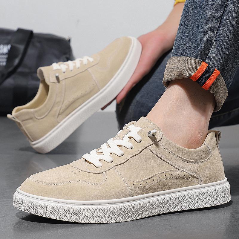 Little white shoes 2025 new flat baseplate shoes lace-up low-top foreign trade large-size fashion sports and leisure shoes men