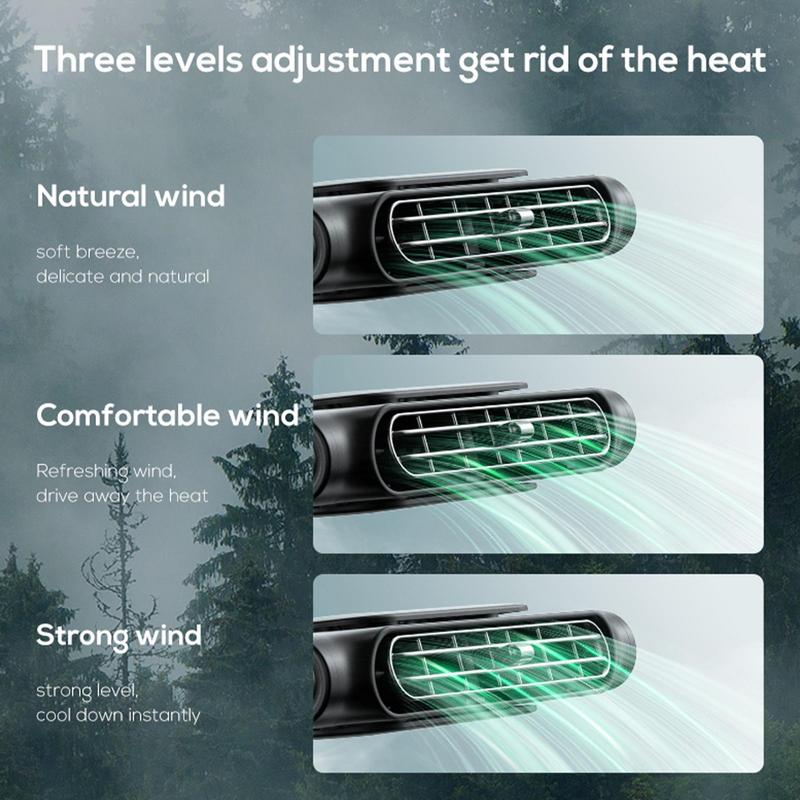 Car Backseat Cooling Fan Seat Fan Front Rear Seat Headrest Cooling Air Fan USB 3 Adjustable Wind Car Interior Decor Cooling Fan