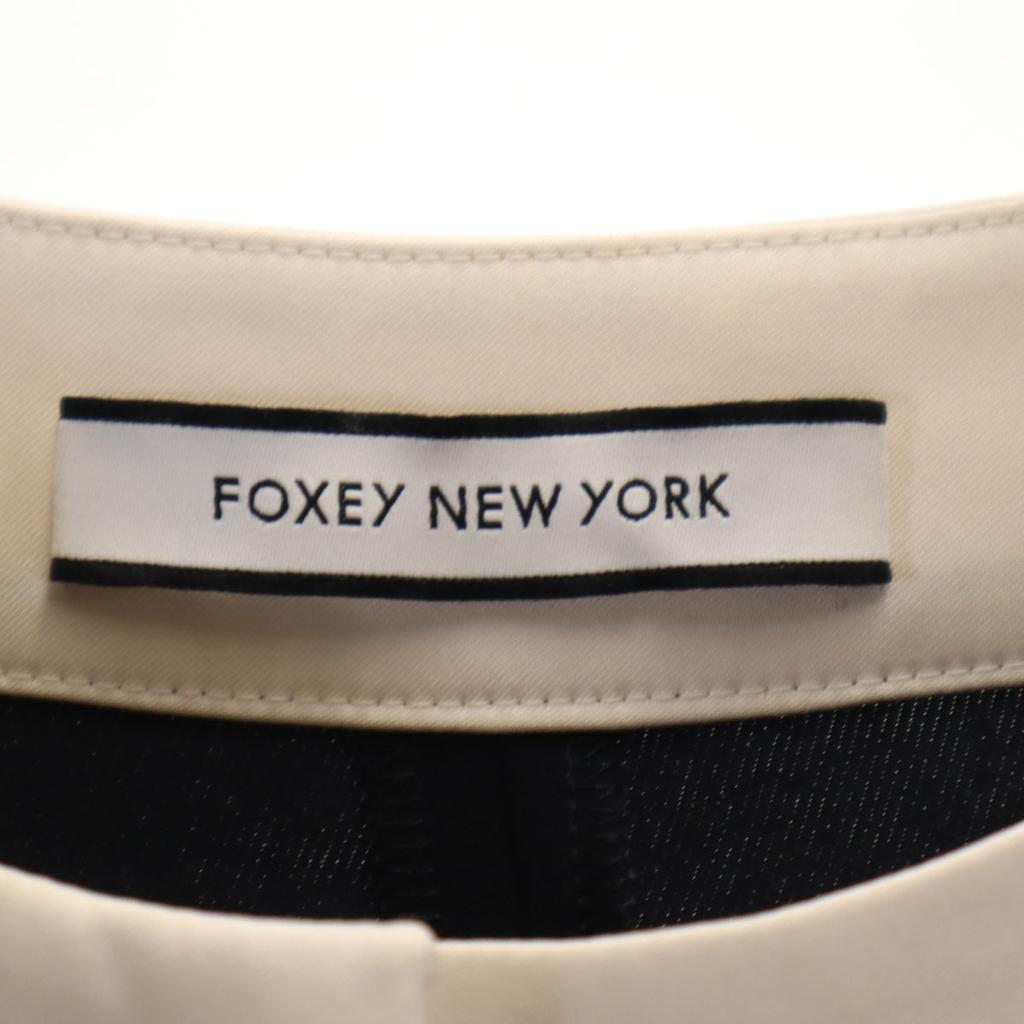 FOXEY NEW YORK made in Japan Five-quarter sleeve one piece 38 Navy Women Used