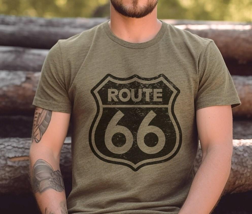 

26 Route 66 Tee Shirt Vintage Road Sign - Father s day vintage men shirt Unisex T-Shirt XXXXL
