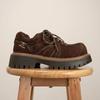 Spring and autumn versatile brown big-toe derby shoes, women's thick-soled heightened, small retro leather shoes, casual shoes