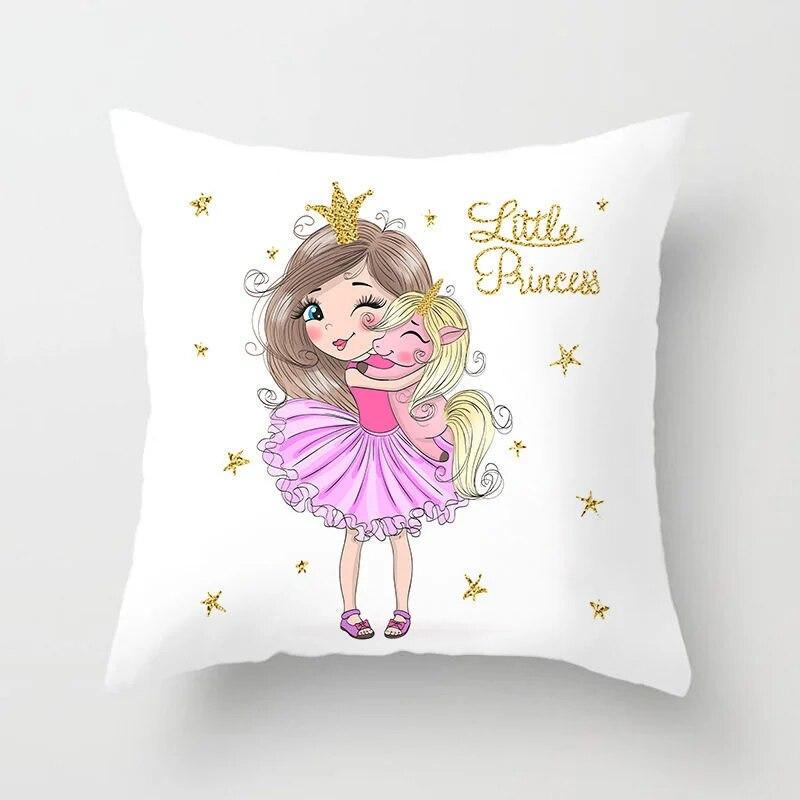 Bedroom Living Room Sofa Bed Decorative Pillowcase Home Decor Cute Girl Princess Cushion Cover