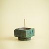 Zen Ceramic Incense and Candle Holder: Wabi-Sabi Dunhuang Square Zun Style