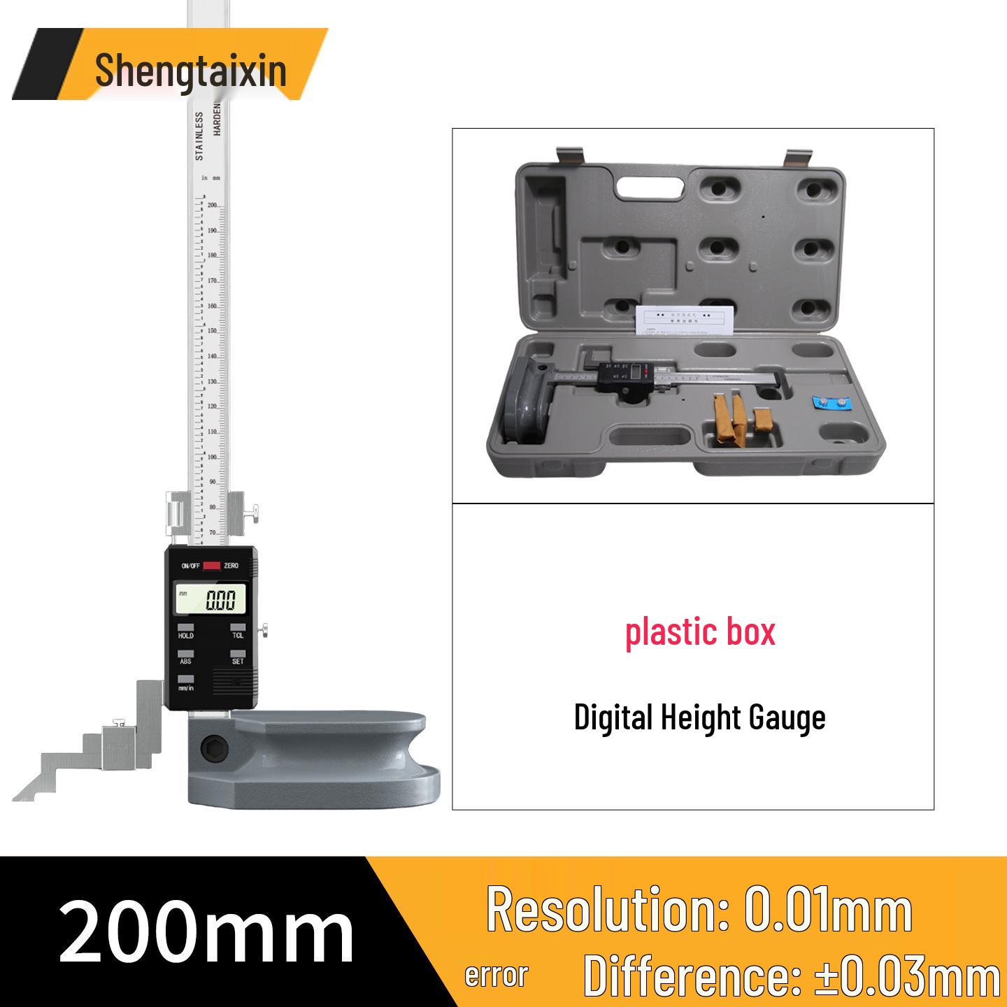 High Precision Digital Vernier Caliper with Stainless Steel Height Gauge and Scriber