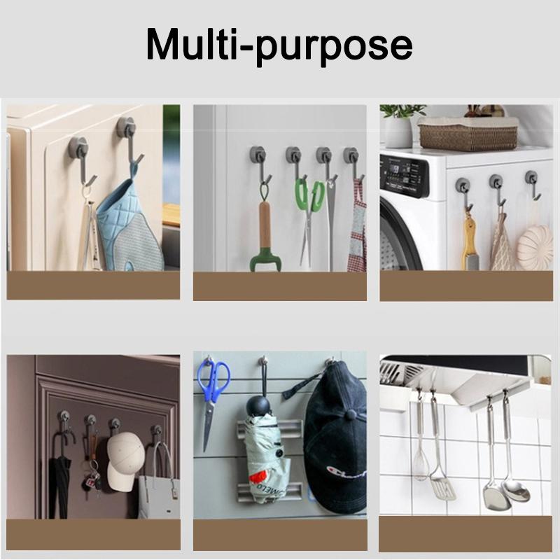 3/6Pcs Black Magnetic Hook 15 Lbs (Approx 7Kg) Indoor Hangings Hooks Multi-purpose For Home Kitchens Workplaces Offices Garages