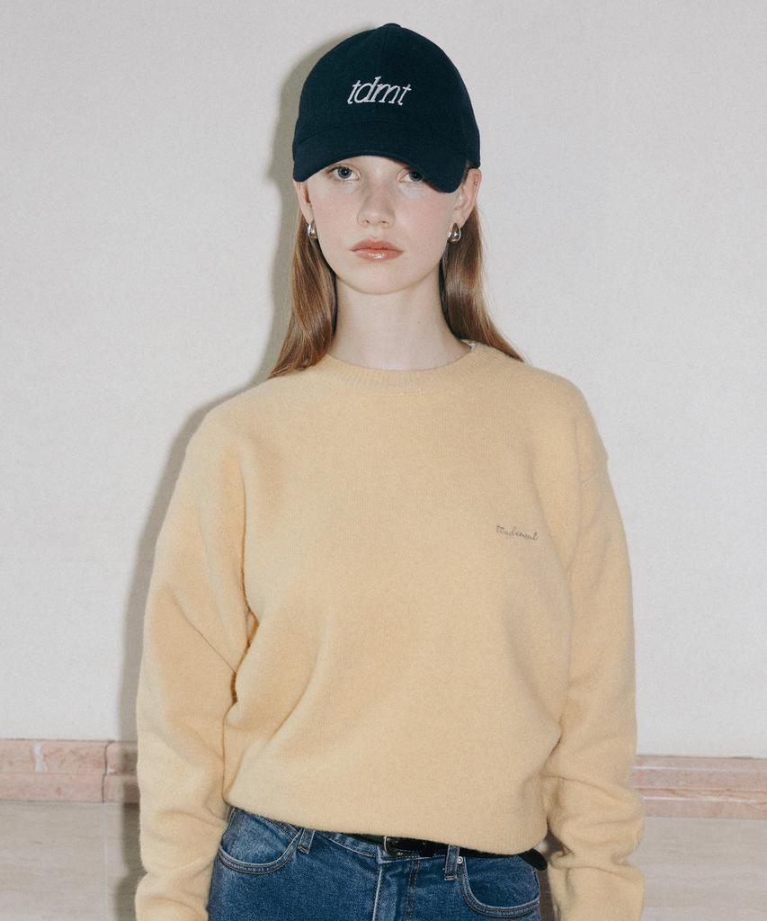 TTUDEMENT Wool Round Knit Pullover Yellow