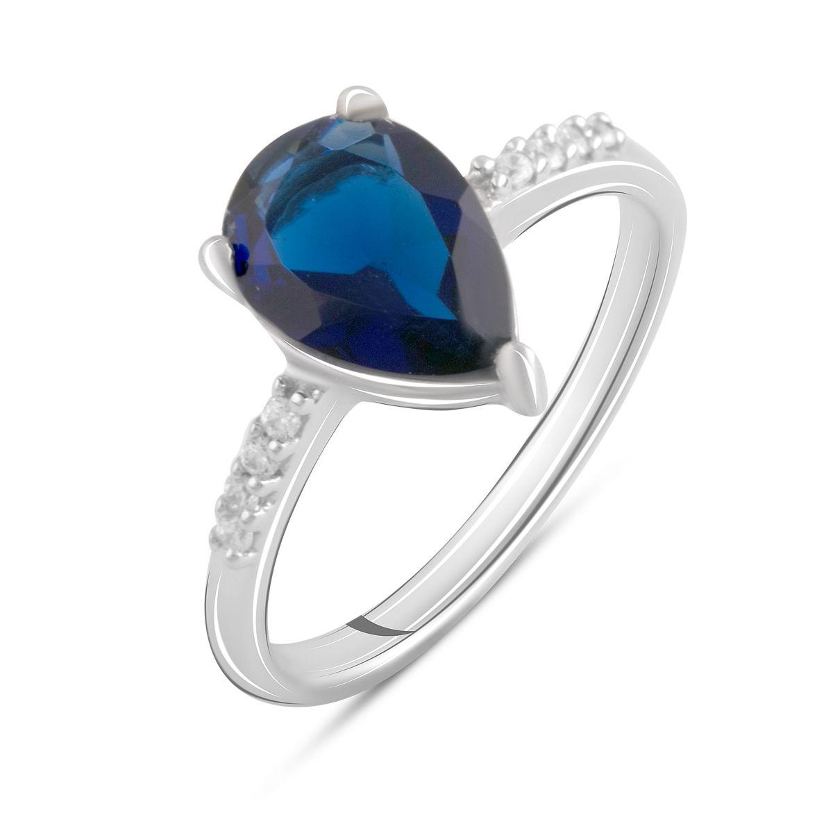 

Silver ring with nano sapphire, product weight 2.34 g (1191316) 18 синій