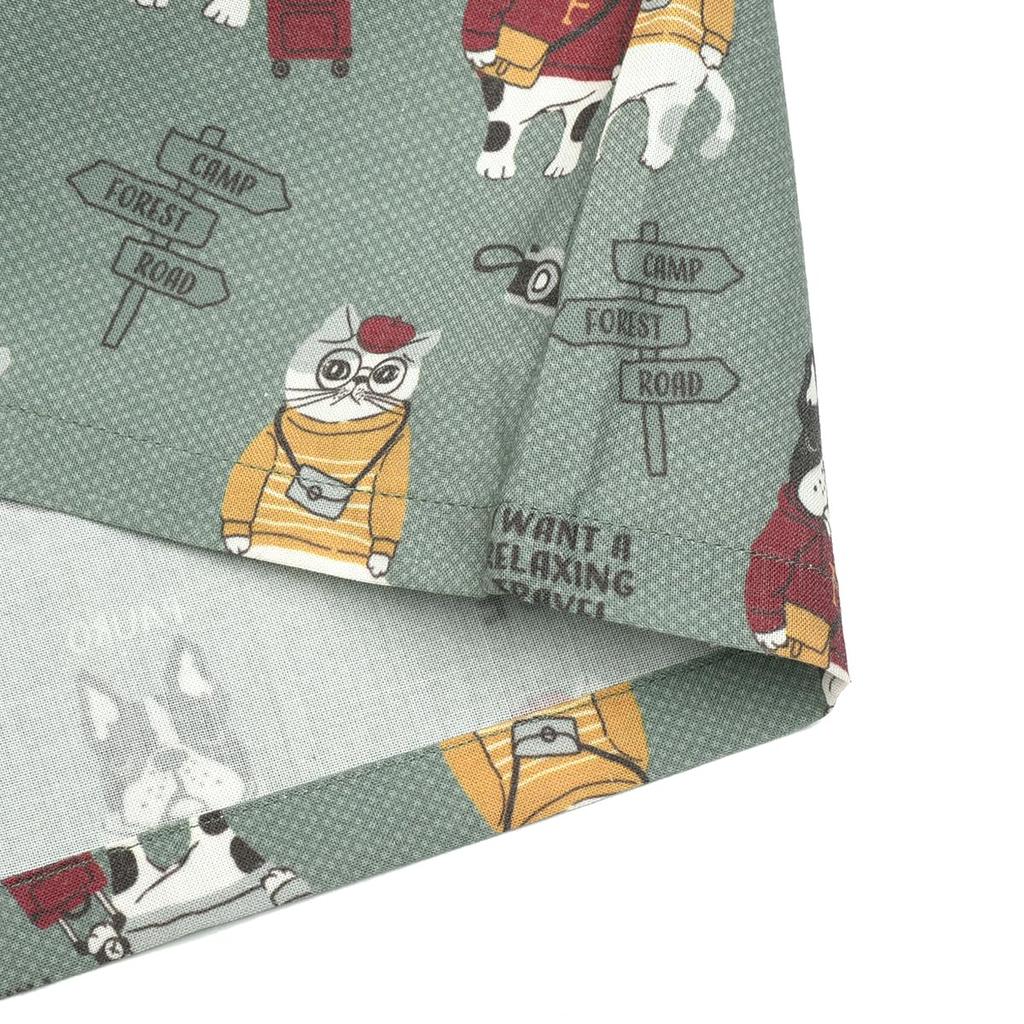 Animal Mode Button Ribbon Open Knit [Kusuguru Japan] Cap, Green, M-L