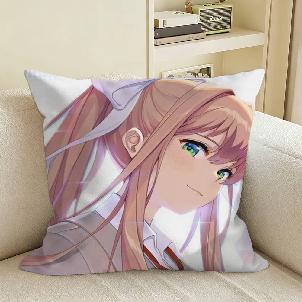 DDLC Game MMonikaChuu Square Sofa Pillow Cover Solid Color Living Room Home Decor Cushion Case