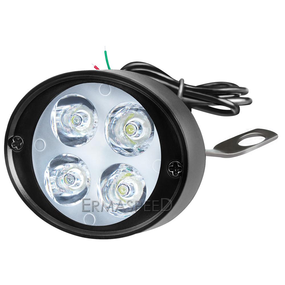 

Мотоциклетные светодиодные фары, противотуманные фары с выключателем 12 В 6500 К, точечные светильники для мотоциклов, уличных велосипедов, внедорожных скутеров 1pcs 4LEDK7G