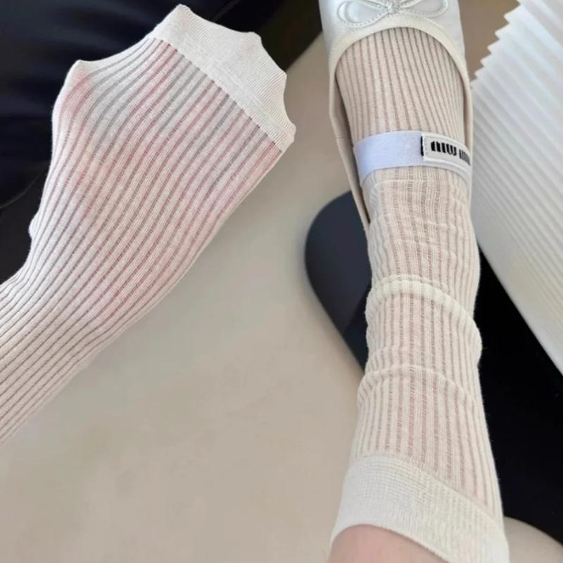 

Ballet Inspired Milk White Me Mid-Calf Transparent Aosphere Sensation Home Comfort Stoings Women s one size білий