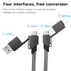 2024 Zinc Alloy Magnetic Fast Charge 4-in-1 Type C PD60W Cable Power Bank